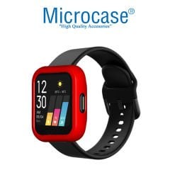 Microcase Oppo Realme Watch 36 mm Önü Açık Tasarım Rubber Kılıf - Kırmızı