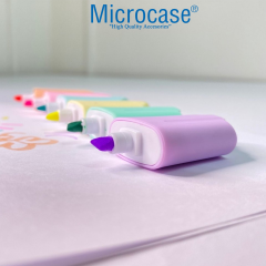 Microcase Mini Dondurma Tasarımlı 6’lı Keçeli Fosforlu Kalem Seti - AL5158