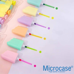 Microcase Mini Dondurma Tasarımlı 6’lı Keçeli Fosforlu Kalem Seti - AL5158