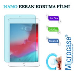 Microcase iPad Mini 5 2019 Delüx Serisi Universal Standlı Deri Kılıf - Turkuaz + Nano Esnek Ekran Koruma