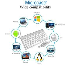 Microcase Tablet ve Bilgisayarlar için 2.4G Wireless Kablosuz Klavye ve Optik Fare Seti AL3946
