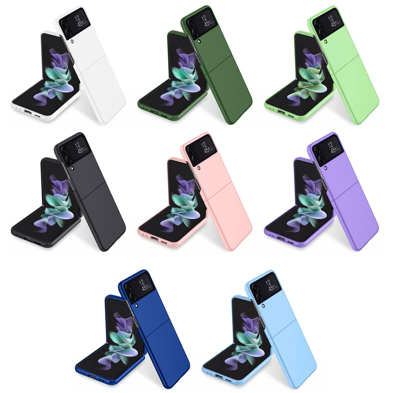 Microcase Samsung Galaxy Flip4 için Mat Yüzey Sert Plastik Kılıf - AL8848