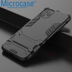 Microcase iPhone 12 Pro Alfa Armor Standlı Perfect Koruma Kılıf Siyah