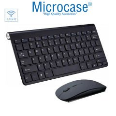 Microcase Tablet ve Bilgisayarlar için 2.4G Wireless Kablosuz Klavye ve Optik Fare Seti AL3946 Gümüş