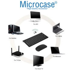 Microcase Tablet ve Bilgisayarlar için 2.4G Wireless Kablosuz Klavye ve Optik Fare Seti AL3946 Gümüş