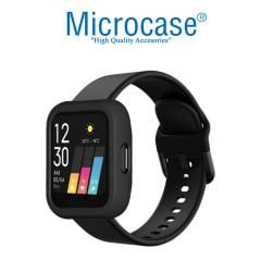 Microcase Oppo Realme Watch 36 mm Önü Açık Tasarım Rubber Kılıf - Siyah