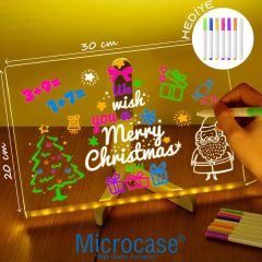 Microcase 30x20 Led Işıklı Yazı Çizim Tahtası Ayarlanabilir Stant Ve 7 li Keçeli Kalem - AL5160