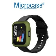 Microcase Oppo Realme Watch 36 mm Önü Açık Tasarım Rubber Kılıf - Yeşil