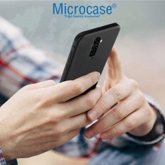 Microcase Oppo Reno 2 Elektrocase Serisi Silikon Kılıf - Siyah + Tam Kaplayan Çerçeveli Cam