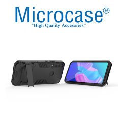 Microcase Huawei P40 Lite E / Y7P Alfa Armor Standlı Perfect Koruma Kılıf
