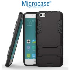 Microcase Xiaomi Mi 5 Alfa Armor Standlı Perfect Koruma Kılıf - Siyah