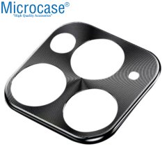 Microcase iPhone 11 Pro Kamera Lens Koruma Halkası - Kapalı Tasarım Siyah