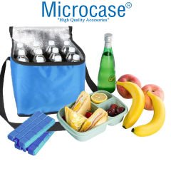 Microcase 30 lt Soğutucu Termal Buzluk Bölmeli Plaj Kamp Seyehat Çantası + 2 Buzluk Akü-AL4514
