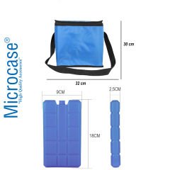 Microcase 30 lt Soğutucu Termal Buzluk Bölmeli Plaj Kamp Seyehat Çantası + 2 Buzluk Akü-AL4514