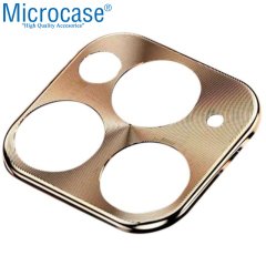 Microcase iPhone 11 Pro Kamera Lens Koruma Halkası - Kapalı Tasarım Gold