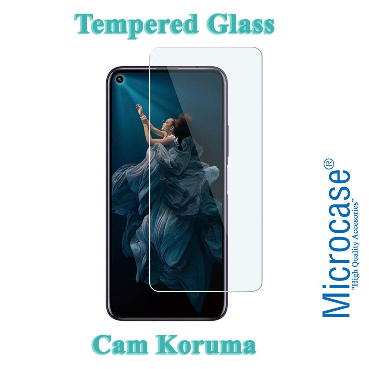 Microcase Huawei Honor 20 Pro Tempered Glass Cam Ekran Koruma