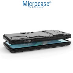 Microcase OnePlus 8T Alfa Armor Standlı Perfect Koruma Kılıf - Siyah