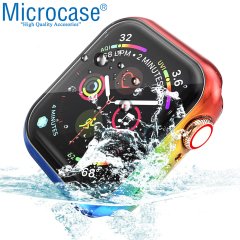 Microcase Apple Watch Serie 4 - 5 44 mm Rainbow Serisi Önü Kapalı Silikon Kılıf - MC1407