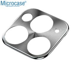 Microcase iPhone 11 Pro Kamera Lens Koruma Halkası - Kapalı Tasarım Gümüş