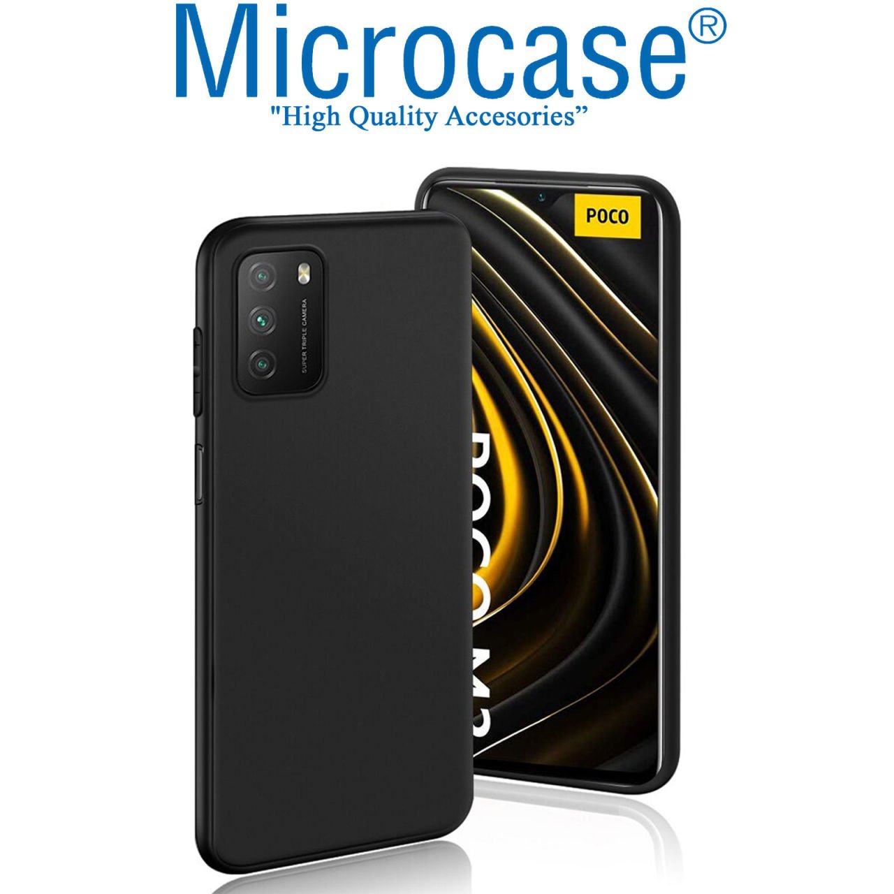 Microcase Xiaomi Poco M3 Matte Tpu Kılıf - Siyah