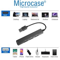 Microcase USB 2.0 4 Port Çoklayıcı HUB Alüminyum Slim Kasa - AL3788