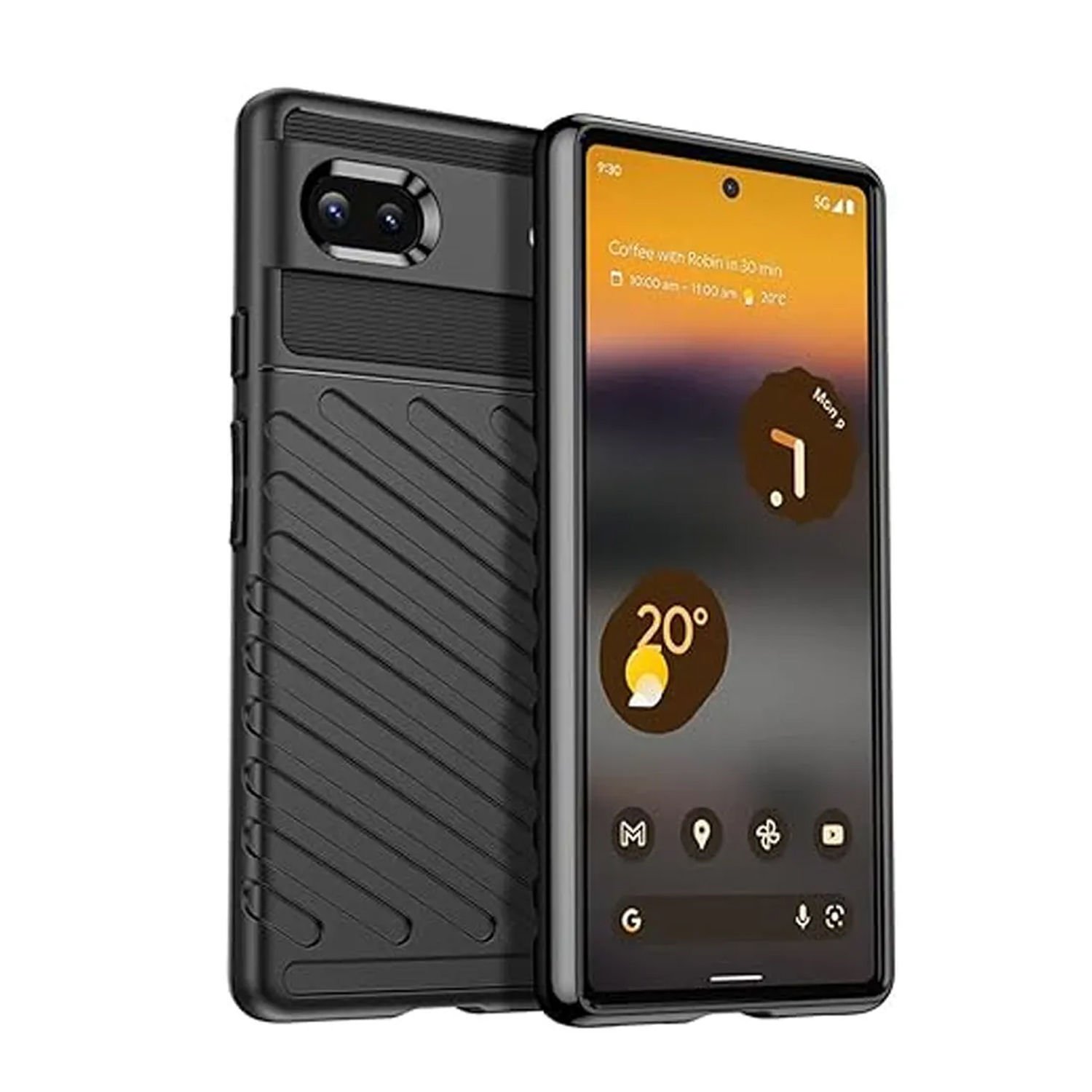 Microcase Google Pixel 8 Thunder Serisi Darbeye Dayanıklı Silikon Kılıf - Siyah AL3421