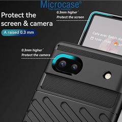Microcase Google Pixel 8 Thunder Serisi Darbeye Dayanıklı Silikon Kılıf - Siyah AL3421