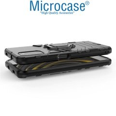Microcase Xiaomi Poco F3 Batman Serisi Yüzük Standlı Armor Kılıf - Siyah
