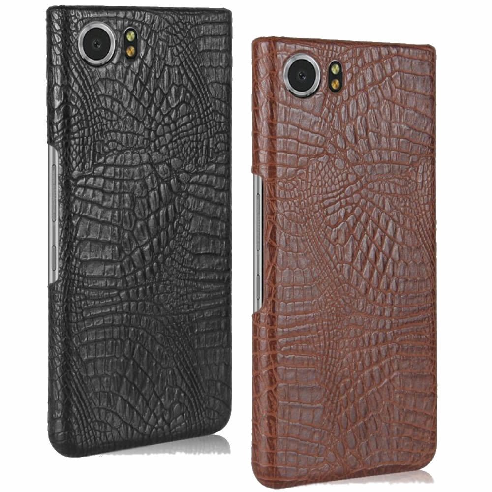 BlackBerry Keyone Crocodile Timsah Deri Kaplama Sert Rubber Kılıf