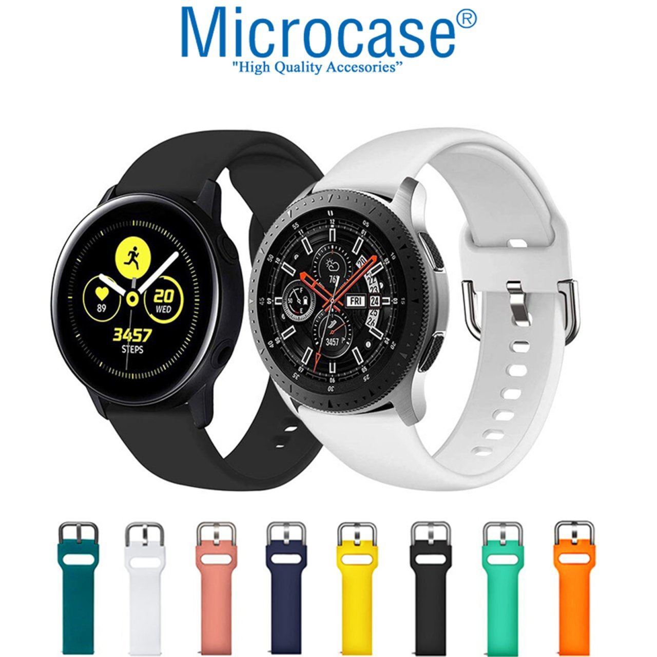 Microcase Samsung Galaxy Gear S4 46 mm için Silikon Kordon Kayış - KY9