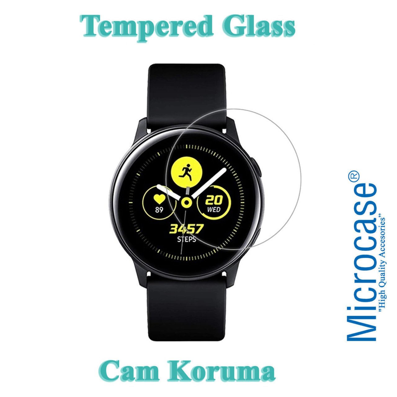 Samsung Galaxy Watch Active R500 Tempered Glass Cam Koruma