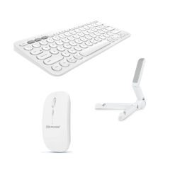 Microcase Xiaomi Redmi  Poco Pad 12.1 inch Tablet için Bluetooth Klavye + Mouse + Tablet Standı - AL4514 Beyaz
