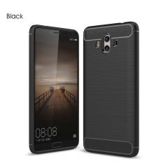Huawei Mate 10 Brushed Carbon Fiber Silikon Kılıf + Ekran Koruma
