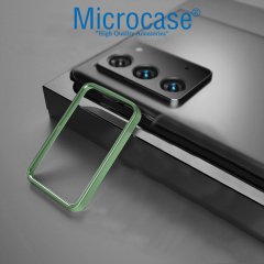 Microcase Samsung Galaxy Note 20 Kamera Lens Koruma Halkası - Açık Tasarım Yeşil