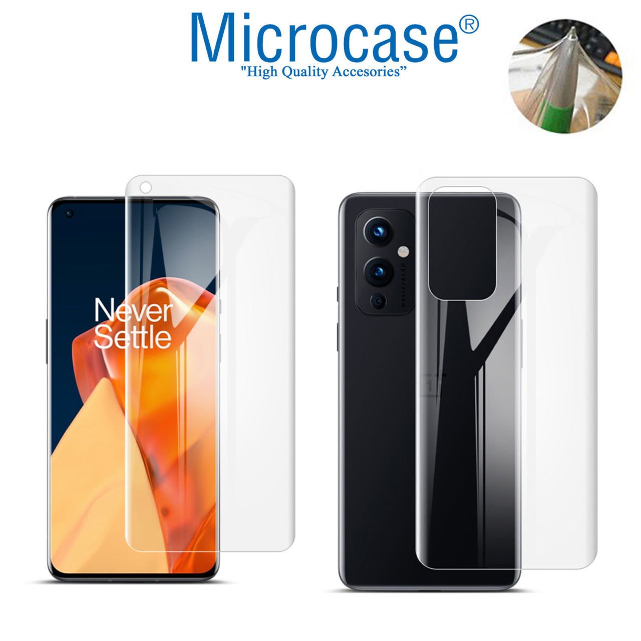 Microcase OnePlus 9 Full Ön Arka Kaplama TPU Soft Koruma Filmi