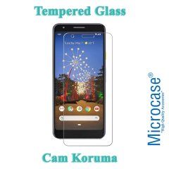 Microcase Google Pixel 3A Tempered Glass Cam Ekran Koruma