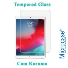 Microcase iPad Air 3.Nesil 2019 Delüx Serisi Universal Standlı Deri Kılıf - Kırmızı + Tempered Glass Cam Koruma
