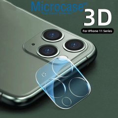 Microcase iPhone 11 Pro Max 3D Kamera Koruyucu Tempered Glass Şeffaf