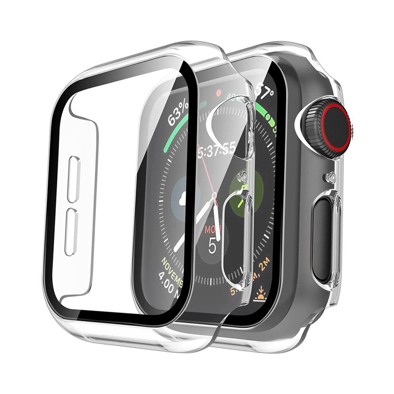 Microcase Apple Watch 7 41mm Cam Korumalı Rubber Kılıf - Şeffaf