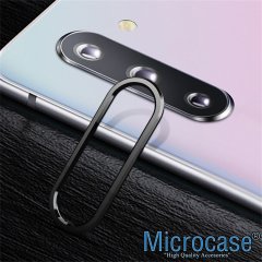 Microcase Samsung Galaxy Note 10 Kamera Lens Koruma Halkası - Açık Tasarım Siyah