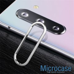 Microcase Samsung Galaxy Note 10 Kamera Lens Koruma Halkası - Açık Tasarım Gümüş