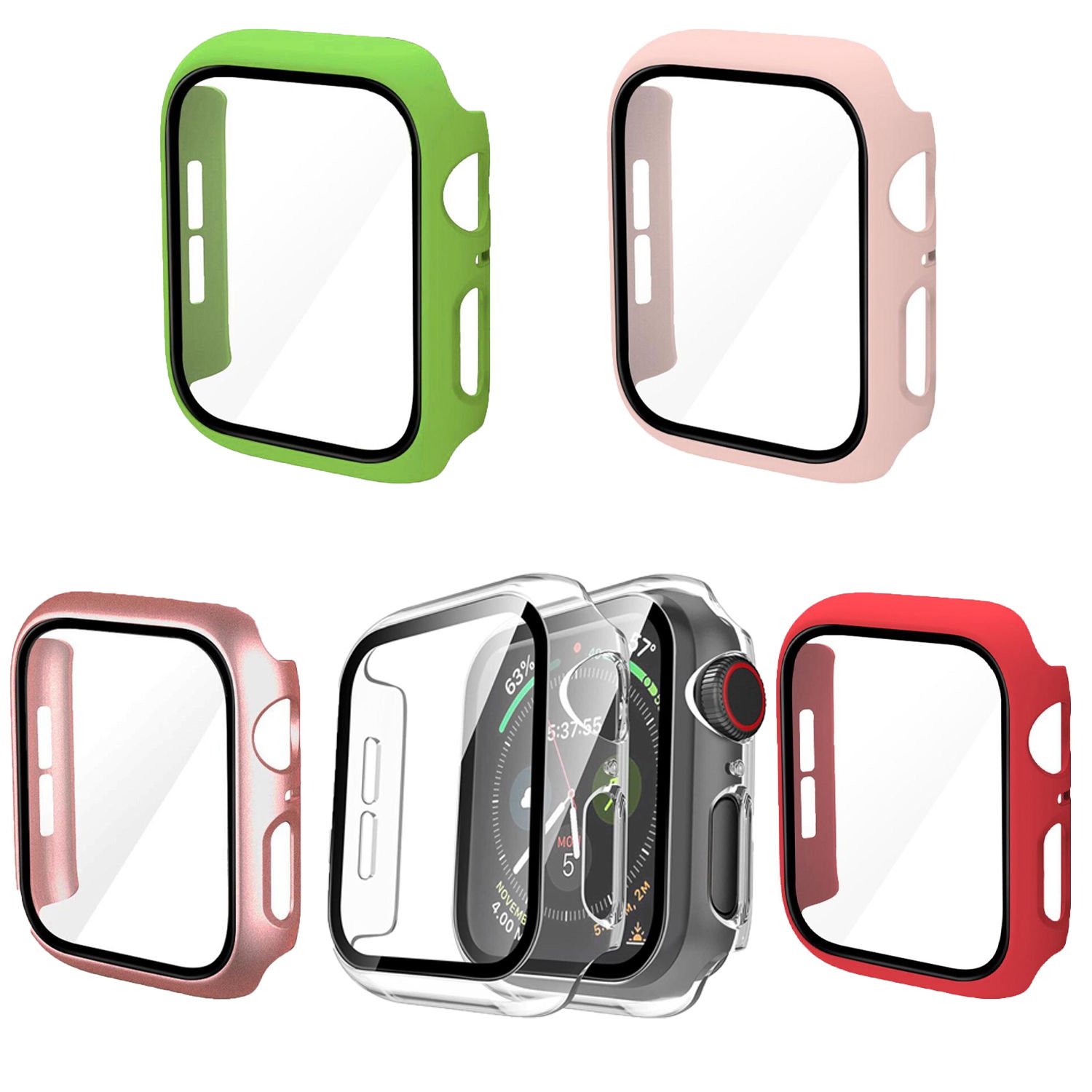 Microcase Apple Watch 8 45mm Ekran Korumalı Sert Rubber Kılıf - AL3173