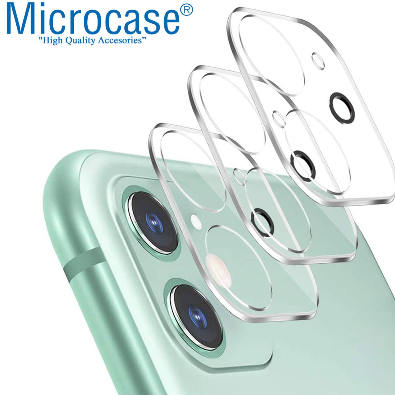 Microcase iPhone 11 3D Kamera Camı Lens Koruyucu Glass Şeffaf Night BEAT version