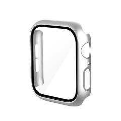Microcase Apple Watch 7 41mm Cam Korumalı Rubber Kılıf - Gümüş