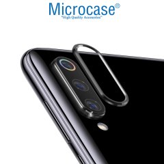 Microcase Xiaomi Mi A3 - Mi CC9e Kamera Lens Koruma Halkası - Açık Tasarım Siyah