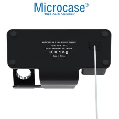 Microcase Apple Watch Airpods iPhone 3in1 Kablosuz Şarj ve Apple Pencil Tutucu Stand - Siyah AL2421