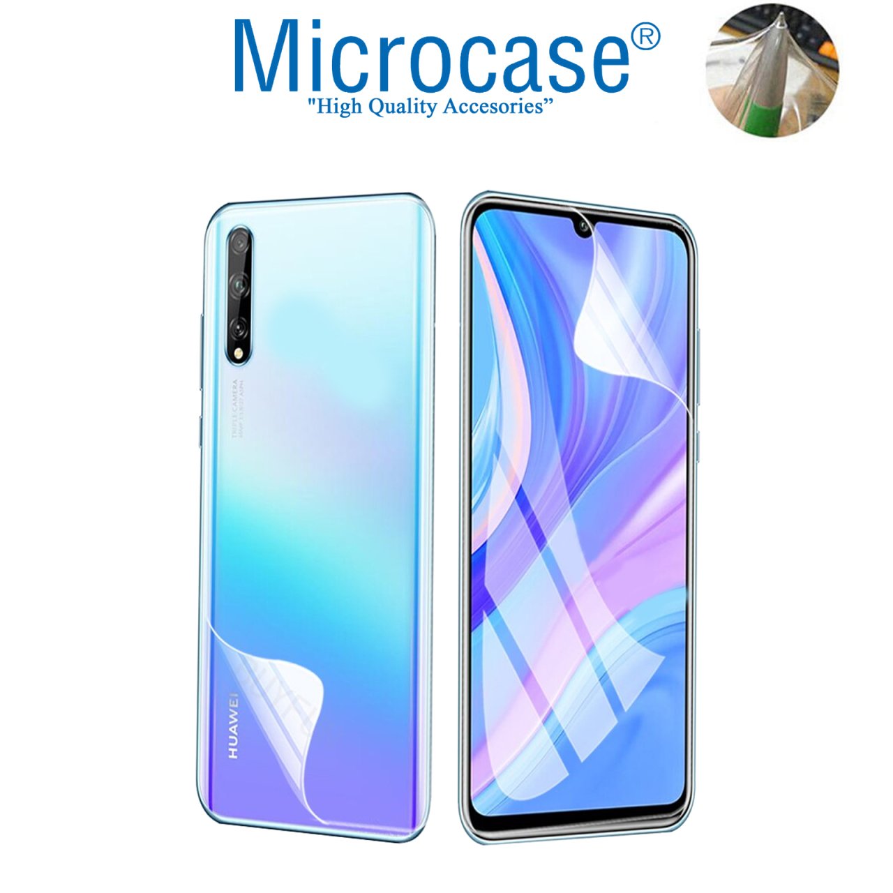 Microcase Huawei P Smart S - Y8P Full Ön Arka Kaplama TPU Soft Koruma Filmi