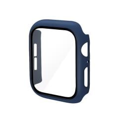 Microcase Apple Watch 7 41mm Ekran Korumalı Sert Slim Rubber Kılıf - Mat Lacivert
