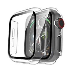 Microcase Apple Watch 7 45mm Ekran Korumalı Sert Slim Rubber Kılıf - Şeffaf