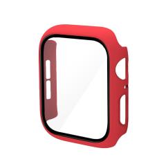 Microcase Apple Watch 7 45mm Ekran Korumalı Sert Slim Rubber Kılıf - Mat Kırmızı